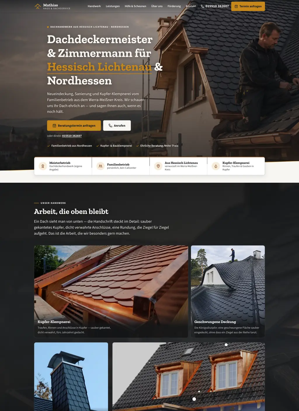 Entwurf von RIZ Studio für Mathias Haus & Dachservice